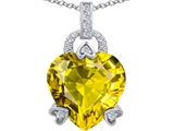 Original Star K™ Large Lock Love Heart Pendant with 13mm Heart Shape Simulated Peridot