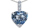 Original Star K™ Large 12mm Heart Shape Simulated Aquamarine Pendant