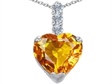 Original Star K™ Large 12mm Heart Shape Simulated Citrine Pendant