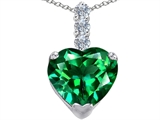 Original Star K™ Large 12mm Heart Shape Simulated Emerald Pendant