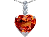 Original Star K™ Large 12mm Heart Shape Simulated Mexican Orange Fire Opal Pendant