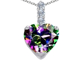 Original Star K™ Large 12mm Heart Shape Rainbow Mystic Topaz Pendant