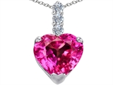 Original Star K™ Large 12mm Heart Shape Created Pink Sapphire Pendant