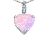 Original Star K™ Large 12mm Heart Shape Created Pink Opal Pendant