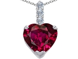 Original Star K™ Large 12mm Heart Shape Created Ruby Pendant