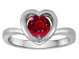 Original Star K™ Heart Engagement Promise of Love Ring with 7mm Round Created Ruby