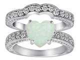 Original Star K™ 8mm Heart Shape Created Opal Wedding Set