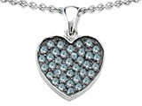 Original Star K™ Heart Shape Love Pendant with Simulated Aquamarine