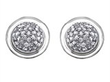 Original Star K™ Round Puffed Earrings with Cubic Zirconia