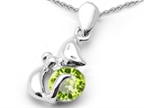 Original Star K™ Round 6mm Genuine Peridot Cat Pendant