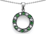 Original Star K™ Love Circle Pendant With Simulated Emerald