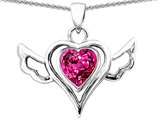 Original Star K™ Wings Of Love Pendant with Heart Created Pink Sapphire