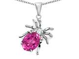 Original Star K™ Spider Pendant With 9x7mm Oval Created Pink Sapphire