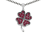 Celtic Love by Kelly Lucky Clover Pendant with Created Ruby