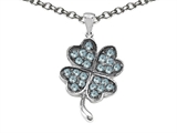 Celtic Love by Kelly Lucky Clover Pendant with Simulated Aquamarine