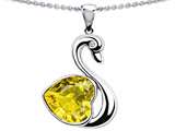 Original Star K™ Love Swan Pendant With Heart Shape 8mm Genuine Citrine