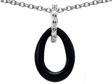Original Star K™ Simulated Black Onyx Pearl Enhancer Pendant