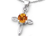 Original Star K™ Round Genuine Citrine Cross Pendant