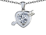 Original Star K™ Heart with Arrow Love Pendant with Genuine White Topaz