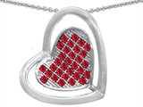 Original Star K™ Round Created Ruby Heart Shape Pendant