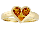 Tommaso Design™ Invisible Set Genuine Citrine Heart Ring