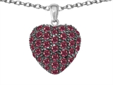Original Star K™ Puffed Heart Love Pendant with Created Ruby