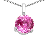 Tommaso Design™ Round 7mm Created Pink Sapphire Pendant