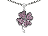 Celtic Love by Kelly Lucky Clover Pendant with Created Pink Sapphire