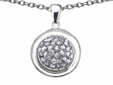 Original Star K™ Round Puffed Pendant with Cubic Zirconia