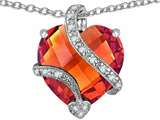Original Star K™ Large 15mm Heart Shape Simulated Orage Mexican Fire Opal Love Pendant