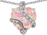 Original Star K™ Large 15mm Heart Shape Created Pink Opal Love Pendant