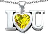 Original Star K™ 8mm Heart Shape Simulated Citrine I Love You Heart Pendant
