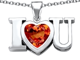 Original Star K™ 8mm Heart Shape Simulated Mexican Orange Fire Opal I Love You Heart Pendant