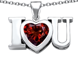 Original Star K™ 8mm Heart Shape Simulated Garnet I Love You Heart Pendant