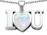 Original Star K™ 8mm Heart Shape Created Opal I Love You Heart Pendant