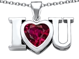 Original Star K™ 8mm Heart Shape Created Ruby I Love You Heart Pendant