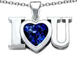 Original Star K™ 8mm Heart Shape Created Sapphire I Love You Heart Pendant