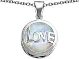 Original Star K™ Large Love Round Pendant with 15mm Round Created Opal