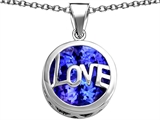 Original Star K™ Large Love Round Pendant with 15mm Round Created Sapphire
