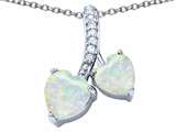 Original Star K™ 8mm and 7mm Heart Shape Created Opal Double Hearts Pendant