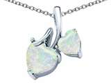 Original Star K™ 8mm and 6mm Heart Shape Created Opal Double Hearts Pendant
