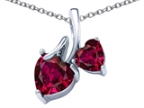 Original Star K™ 8mm and 6mm Heart Shape Created Ruby Double Hearts Pendant