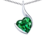 Original Star K™ Large 10mm Heart Shape Simulated Emerald Heart Pendant