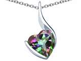 Original Star K™ Large 10mm Heart Shape Rainbow Mystic Topaz Heart Pendant