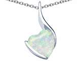 Original Star K™ Large 10mm Heart Shape Created Opal Heart Pendant