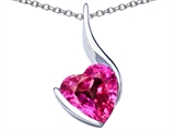Original Star K™ Large 10mm Heart Shape Created Pink Sapphire Heart Pendant