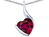 Original Star K™ Large 10mm Heart Shape Created Ruby Heart Pendant