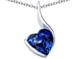 Original Star K™ Large 10mm Heart Shape Created Sapphire Heart Pendant