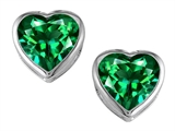 Original Star K™ 7mm Heart Shape Simulated Emerald Heart Earring Studs