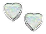Original Star K™ 7mm Heart Shape Created Opal Heart Earring Studs